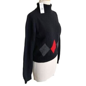 Vintage 80s 90s Old Navy Clothing Turtleneck Sweater Argyle M NWT Dark Academia